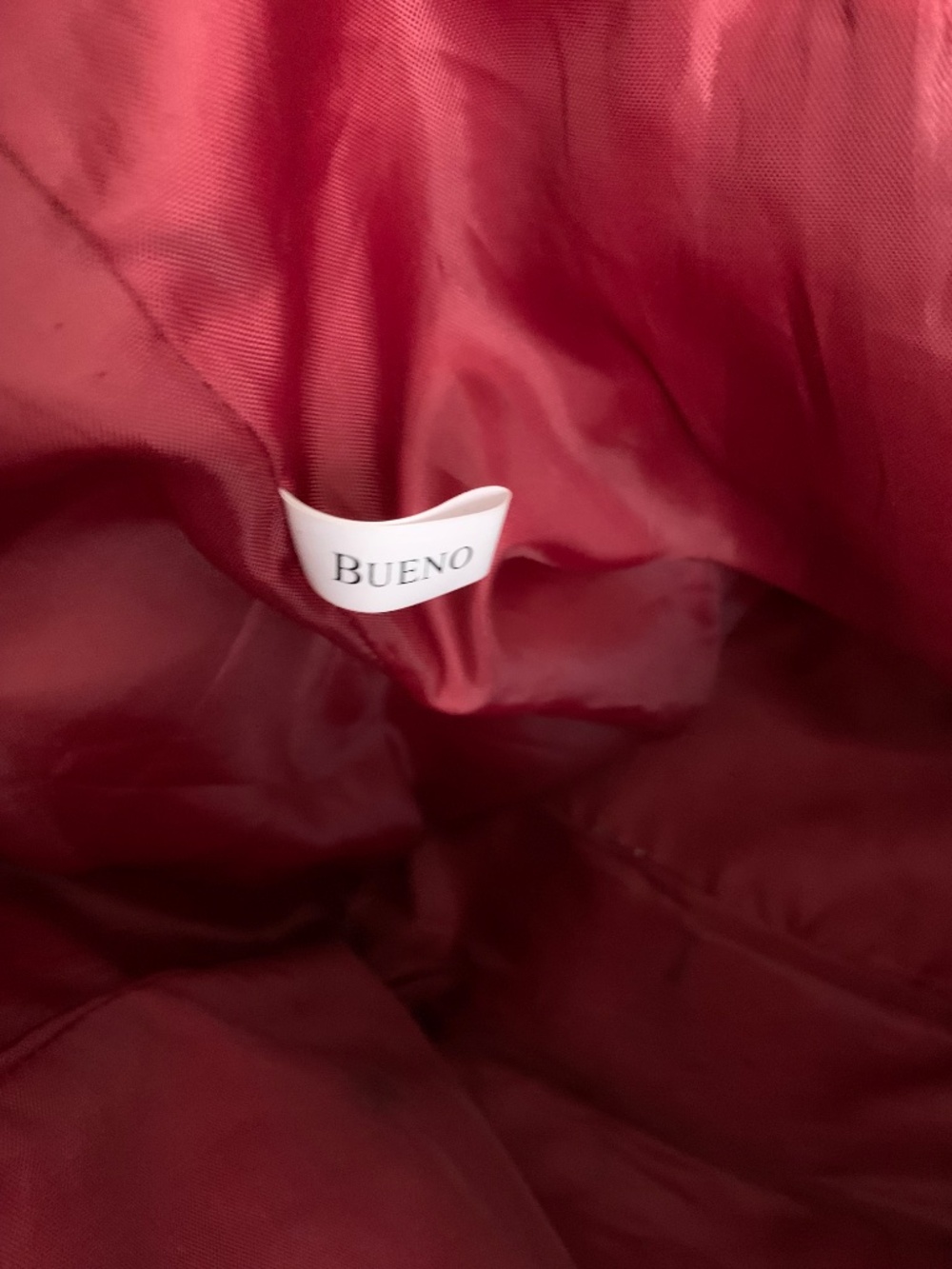 Bueno Red Tote Bag | Burgundy Textured Leather Tote | Dual Handles Gold Hardware - Picture 4 of 12